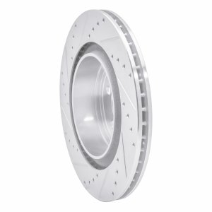 Dodge Magnum Brake Rotor (1) - Rear Right - R1 Concepts - Drilled & Slotted - Silver - `06-`23